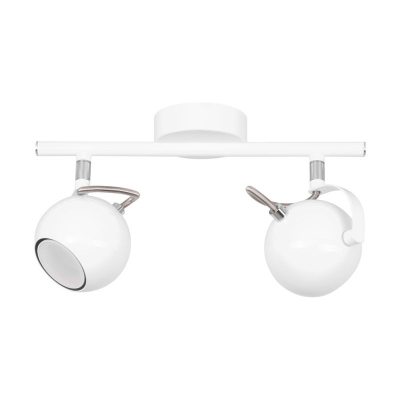 Lampa Sufitowa SPOT Light 2xGU10 6W Chrom i Biel w Klasycznym Designie od Polskiego Producenta, 1 szt.