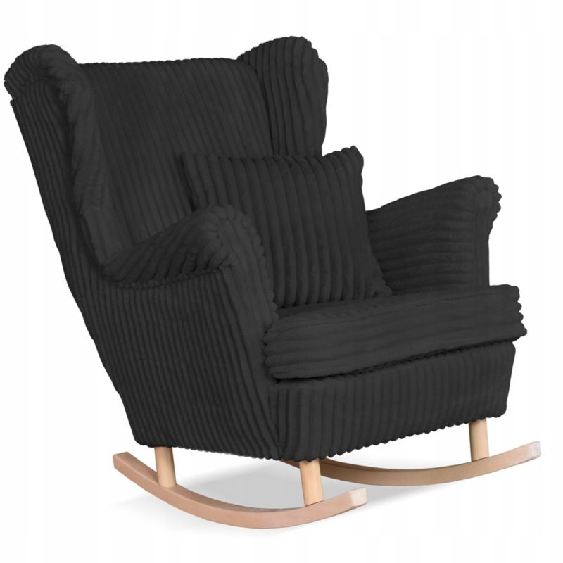 Fotel uszak do salonu bujany Family Meble Rene czarny 1szt