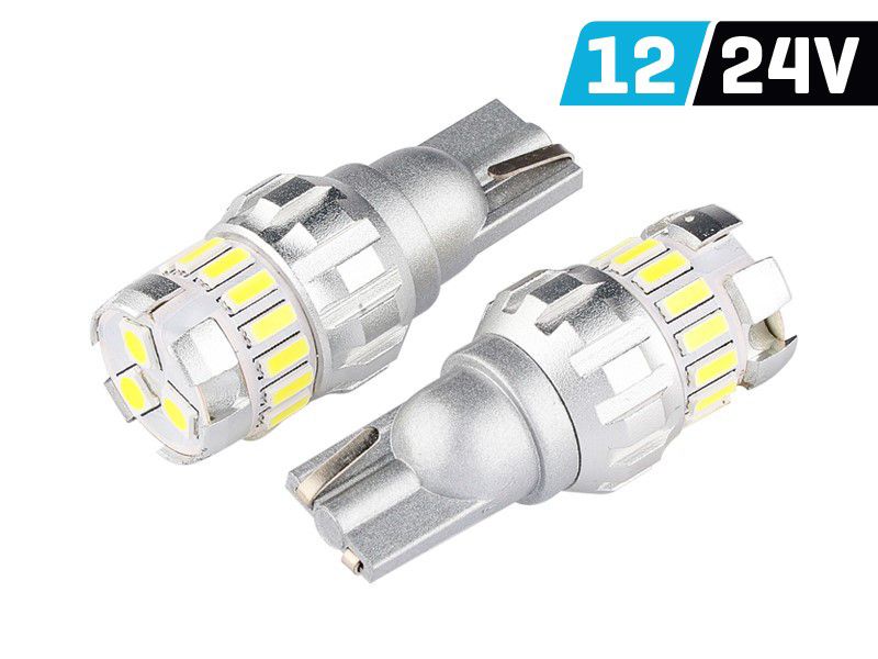 Żarówka VISION W5W (T10) 12/24V 15x 3014 + 3x 3030 SMD LED, nonpolar, CANBUS, biała, 2 szt.