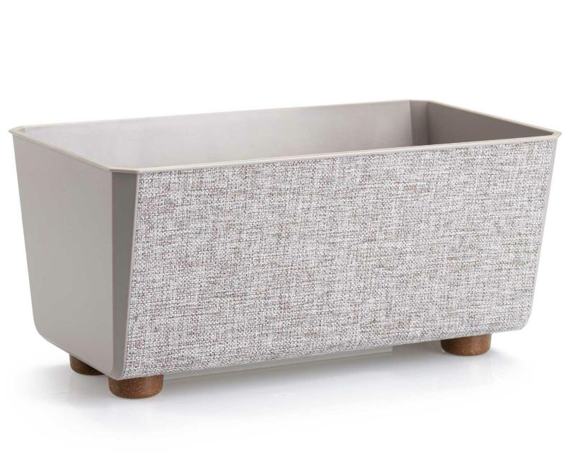 Skrzynka na kwiaty Salvia texelle HowHomely taupe prostokątna 28,4x16,8xh13,7 cm 1 szt.