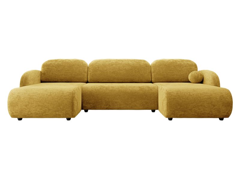 Narożnik z funkcją spania MIRJAN 24 Dream U z pojemnikiem na pościel miodowy zółty 1 szt.