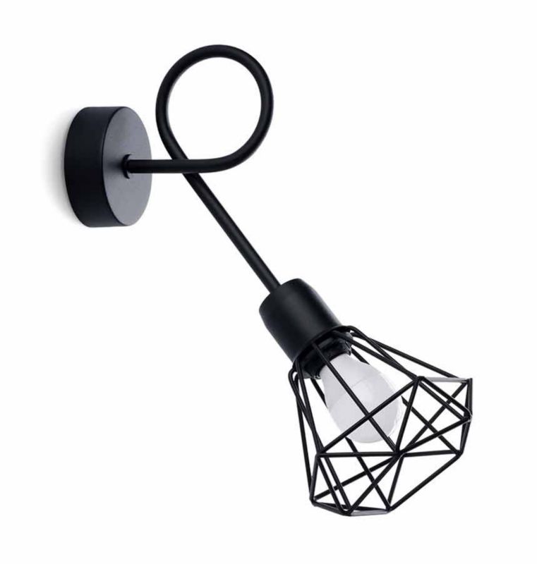 Kinkiet ścienny Sollux Lighting Artemis czarny 1 x E14 x IP20 wym: 30 x 15 x 28 cm - 1 szt.