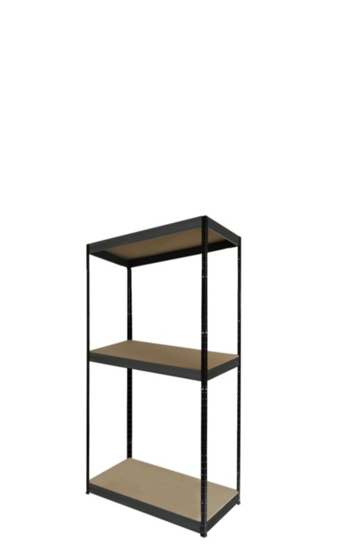 Regał magazynowy garażowy metalowy MODO24 czarno-grafitowy helios 106x45x45cm 3 półki po 175 kg 1 szt.