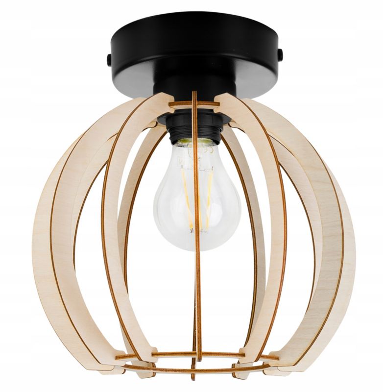 Lampa sufitowa wisząca Light Home LH Timber 1x E27 60W 24cm czarny 1szt.