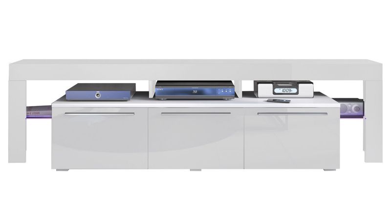 Szafka RTV MIRJAN 24 Beta 150 Plus biały + biały połysk 1 szt.