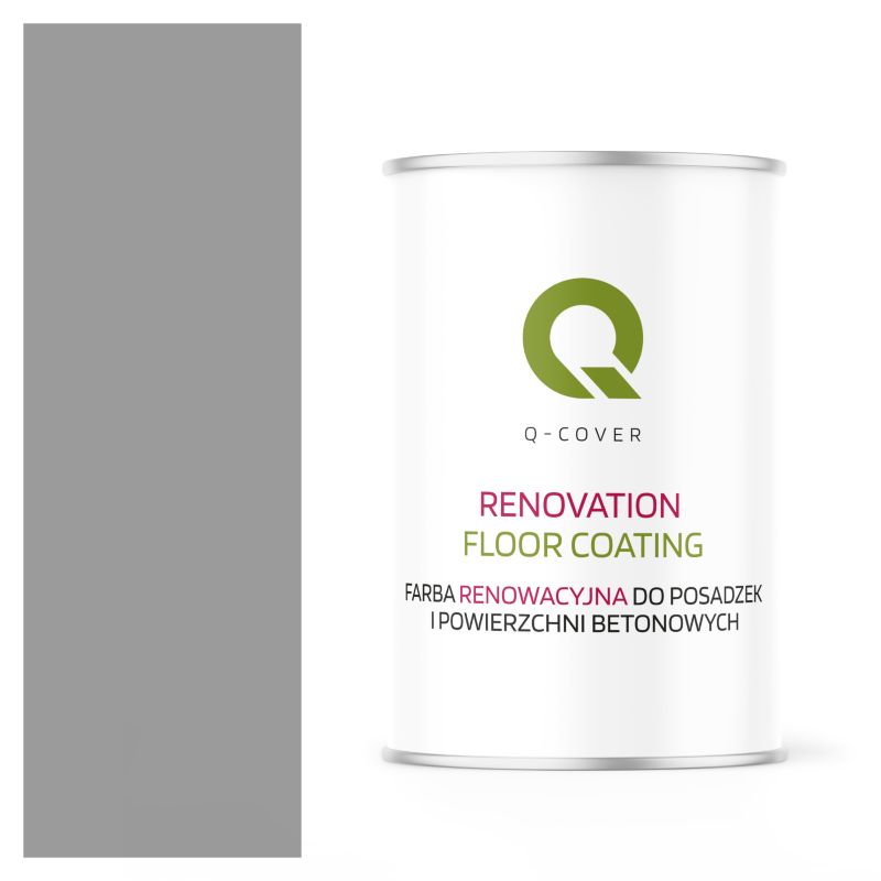 Farba Renowacyjna do Posadzek i Powierzchni Betonowych Q-Cover Szary Sygnałowy RAL7004 Satyna 1L