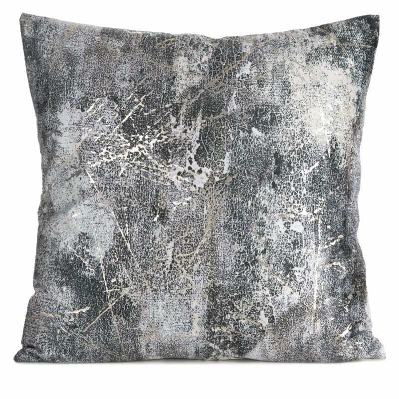 Poszewka ESTER Eurofirany 45 x 45 cm welwetowa beżowa zdobiona metalicznym wzorem 1 szt.