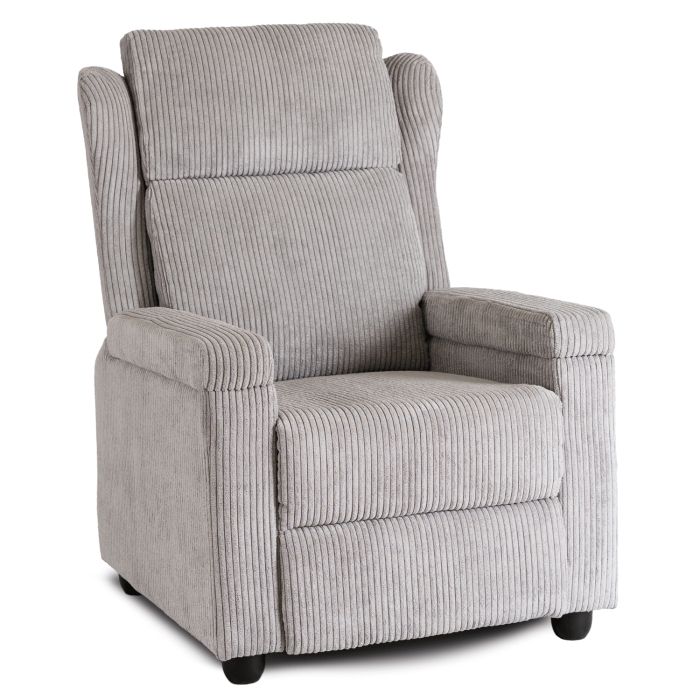 Fotel Wypoczynkowy Spencer Mebel Elite Rozkładany z Podnóżkiem Szary 1 szt