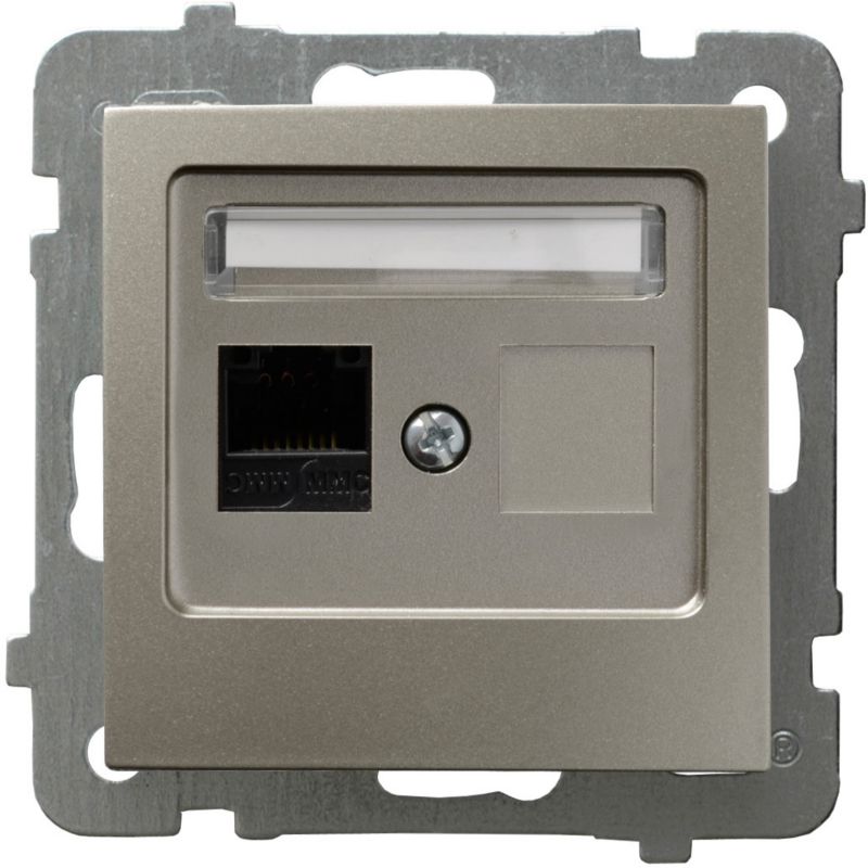 Gniazdo komputerowe pojedyncze Ospel As satyna