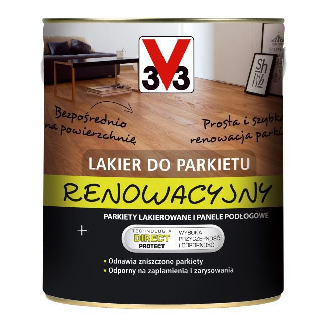 Lakier renowacyjny do parkietu V33 bezbarwny połysk 2,5 l
