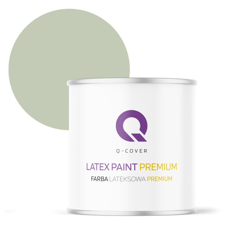 Farba Lateksowa Premium Plamoodporna do Ścian i Sufitów Q-Cover Zielony jasny H2157 Głęboki Mat 2L