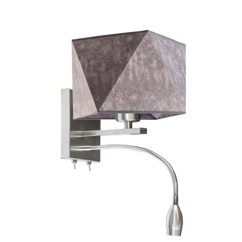 Kinkiet Volta Light Factory Moto Stal szczotkowana/Beton Abażur 1xE27 1szt.