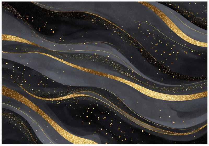 Fototapeta WALLARENA Do Sypialni Salonu Winylowa Marmur Glamour Abstrakcja Czarny 250x175 cm 16323VX5 1 szt.