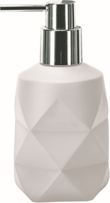 Dozownik do mydła Kleine Wolke Crackle 200 ml biały geometryczny wzór, 1 szt.