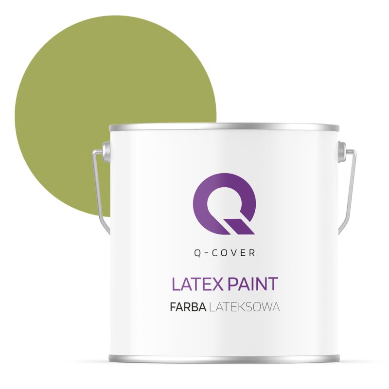 Farba Lateksowa Do Ścian i Sufitów Q-Cover Groszkowy ciemny H2437 Głęboki Mat 5L