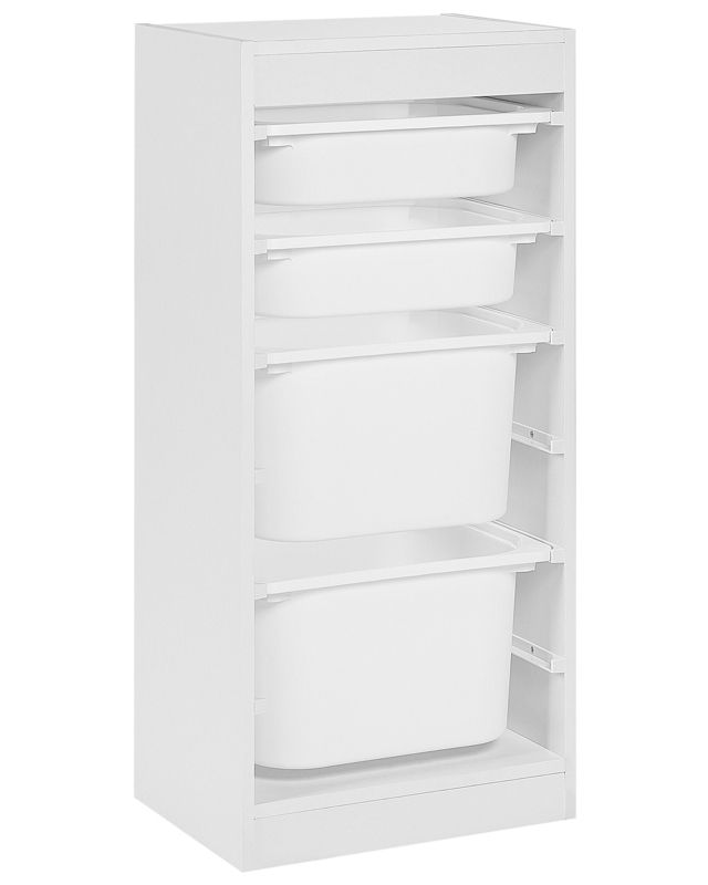 Regał z 4 pojemnikami biały Tobin 1 szt.