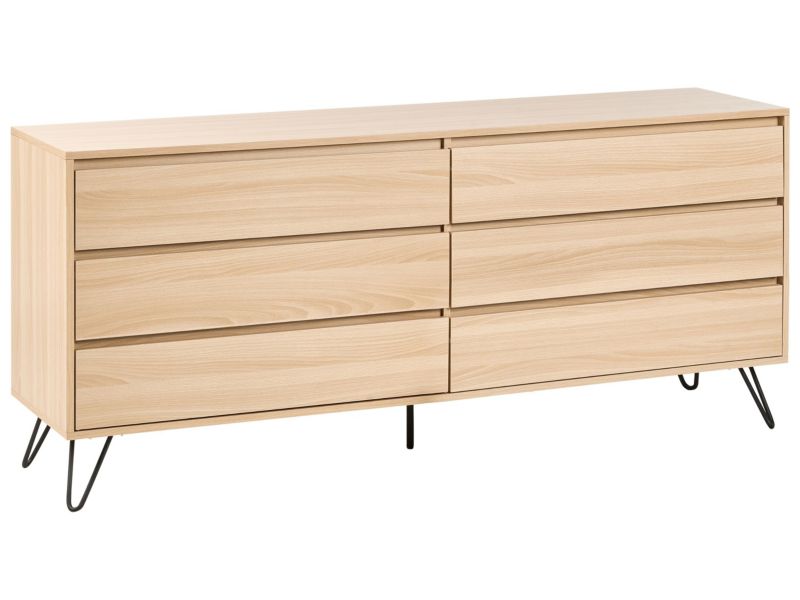 Komoda 6 szuflad Cardigan Jasnobrązowy 1 szt.