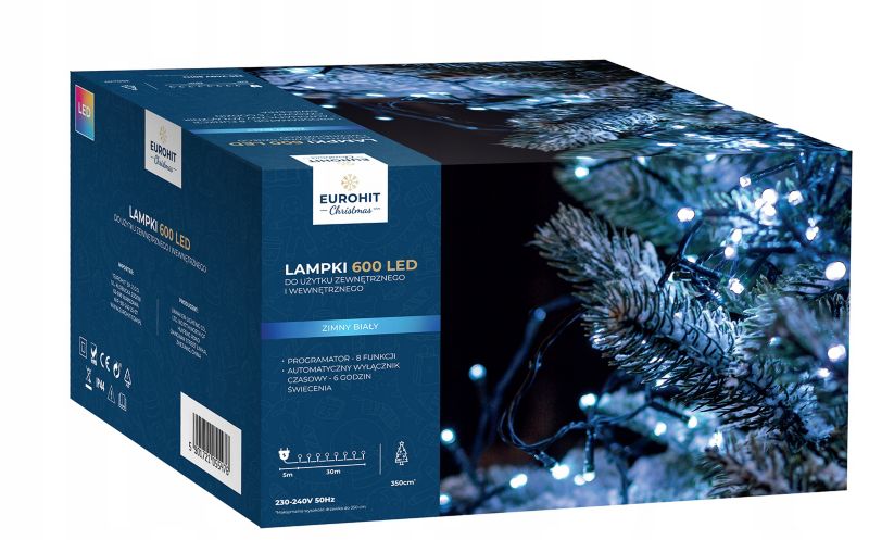 Lampki choinkowe Corciano 600 LED zimny biały 1szt.