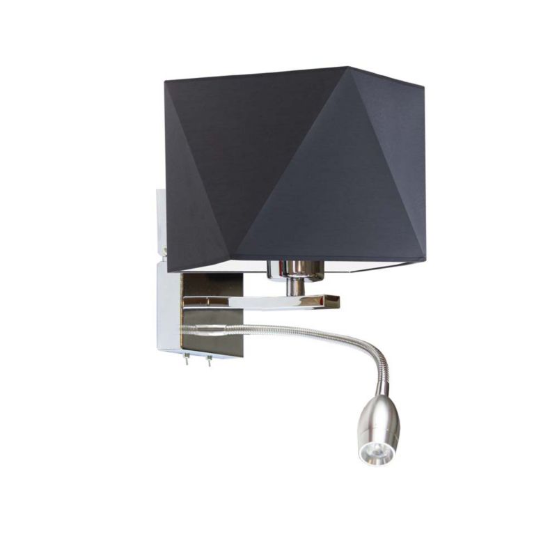 Kinkiet Volta Light Factory Moto Chrom/Grafitowy Abażur 1xE27 1szt.