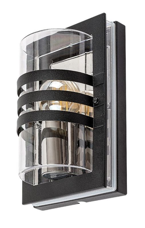 Kinkiet ścienny zewnętrzny Rabalux Orlova czarno-przezroczysty 1 x E27 x 40W IP44 wym: 24 x 15 x 12 cm - 1 szt.