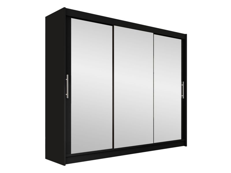 Szafa MIRJAN 24 z drzwiami przesuwnymi Aston III czarny/lustro 1 szt.