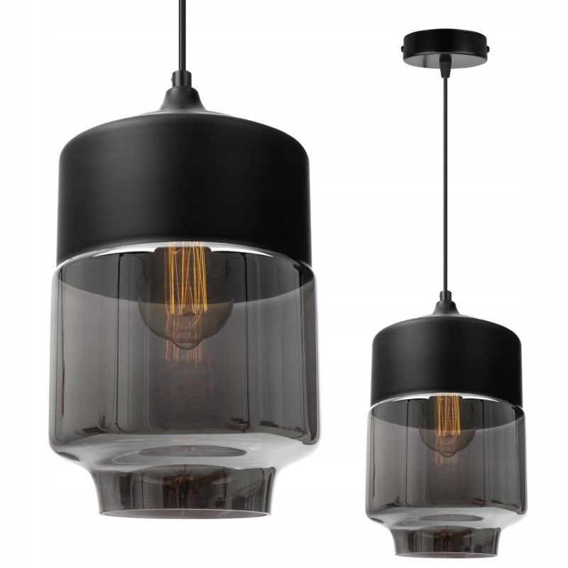 Lampa sufitowa wisząca Light Home LH Oslo 1x E27 60W czarny/szary 1szt.