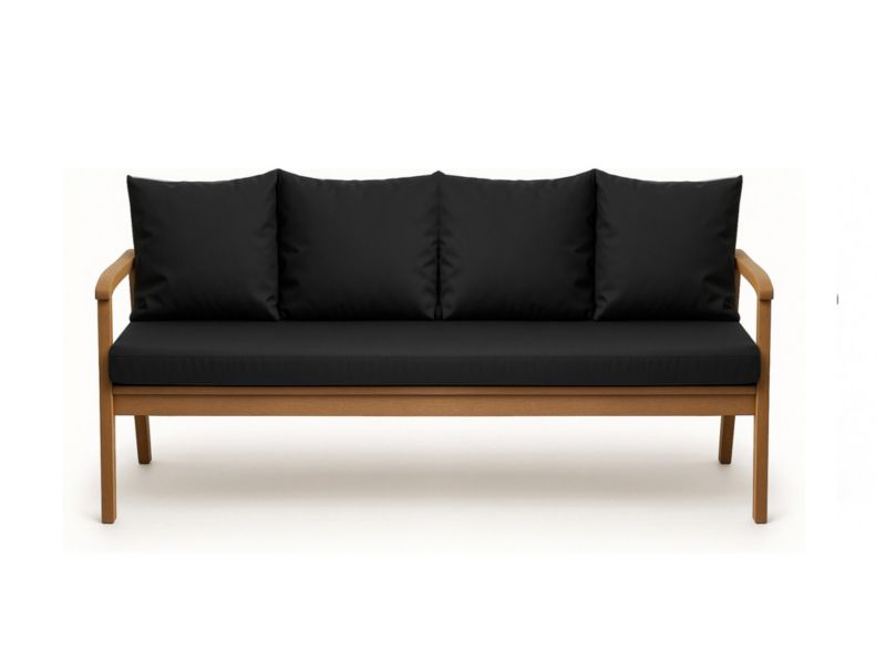 Poduszka ogrodowa na ławkę 3-os, Setgarden, 170x60x50cm, Czarna dwustronne Poduszki na ławkę zdejmowany pokrowiec,Mix 1szt