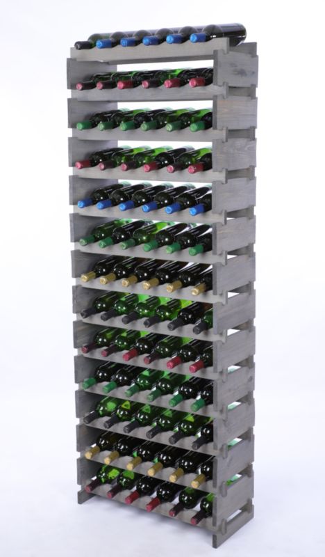 Stojak na wino MODO24 regał modułowy na butelki 13 leżni x 6 butelek montaż bez narzędzi impregnacja szara 1 szt.