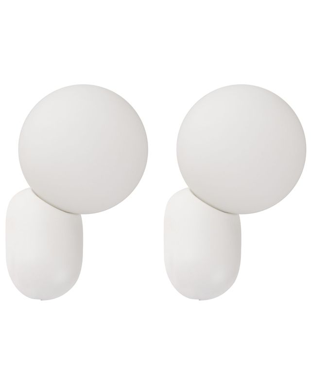 Zestaw 2 lamp ściennych Helme Biały 1 par.