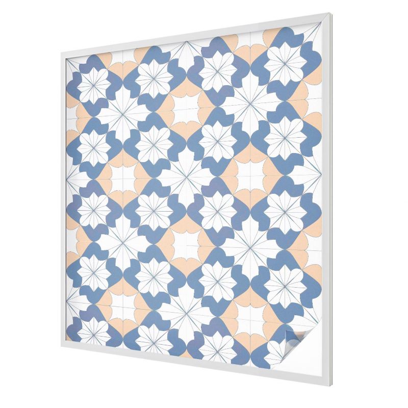 Folia Witrażowa Wallfluent 100x116 cm Naklejka na Szybę Geometryczne kwiaty w świeżych kolorach 1 rol.