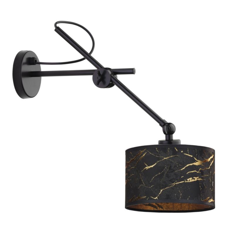 Kinkiet Volta Light Factory Modern Czarny/Czarny marmur Abażur 1xE27 1szt.