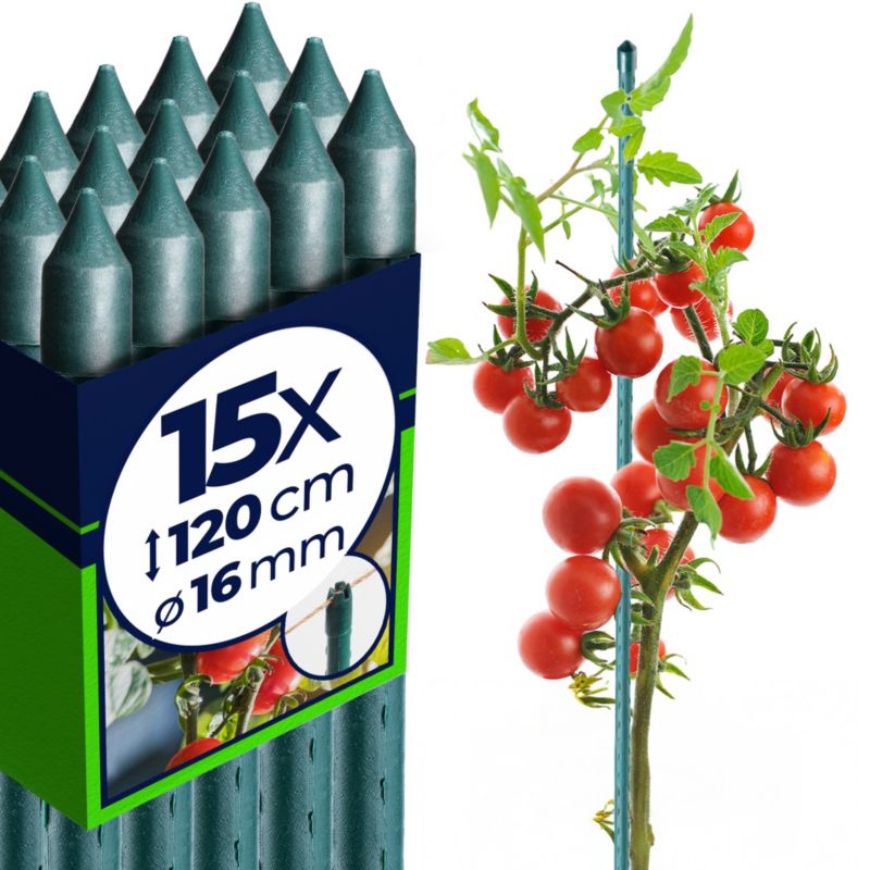 Tyczka KADAX Do Roślin Podpora 120 cm Tyczki Paliki do Pomidorów Powlekana Stal 15 szt.