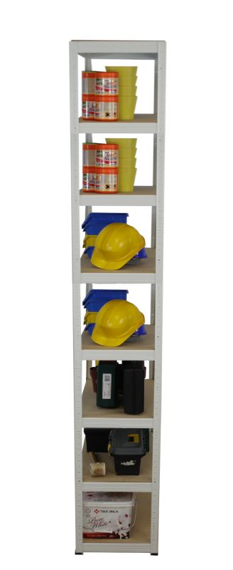 Regał metalowy MODO24 magazynowy biały helios 270x60x60cm 8 półek po 175 kg 1 szt.