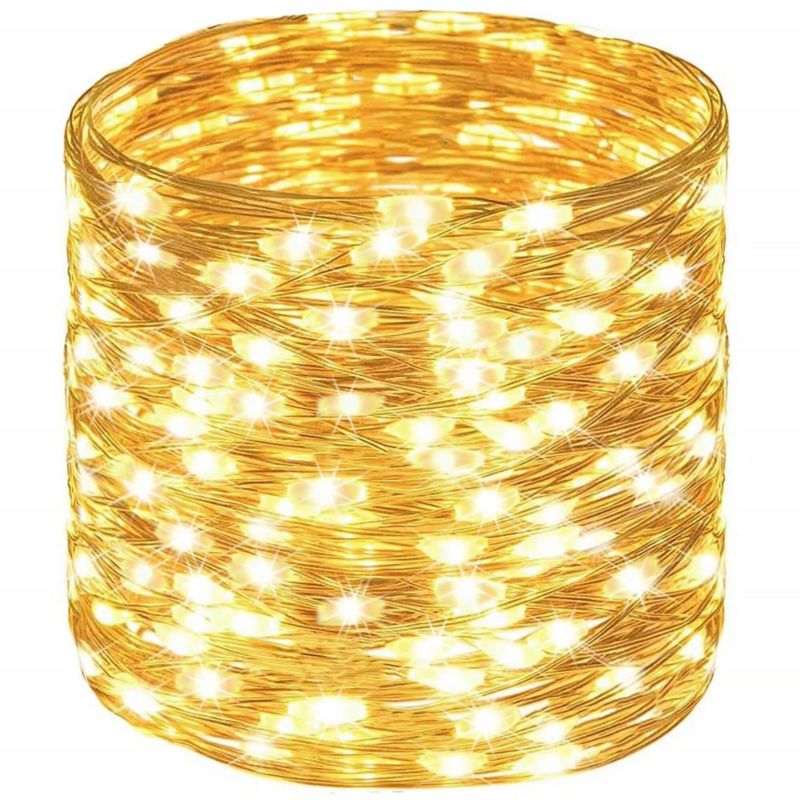 Lampki świąteczne na szpuli Springos 1000 LED druciki choinkowe biały ciepły wewnętrzno-zewnętrzne 1 szt.