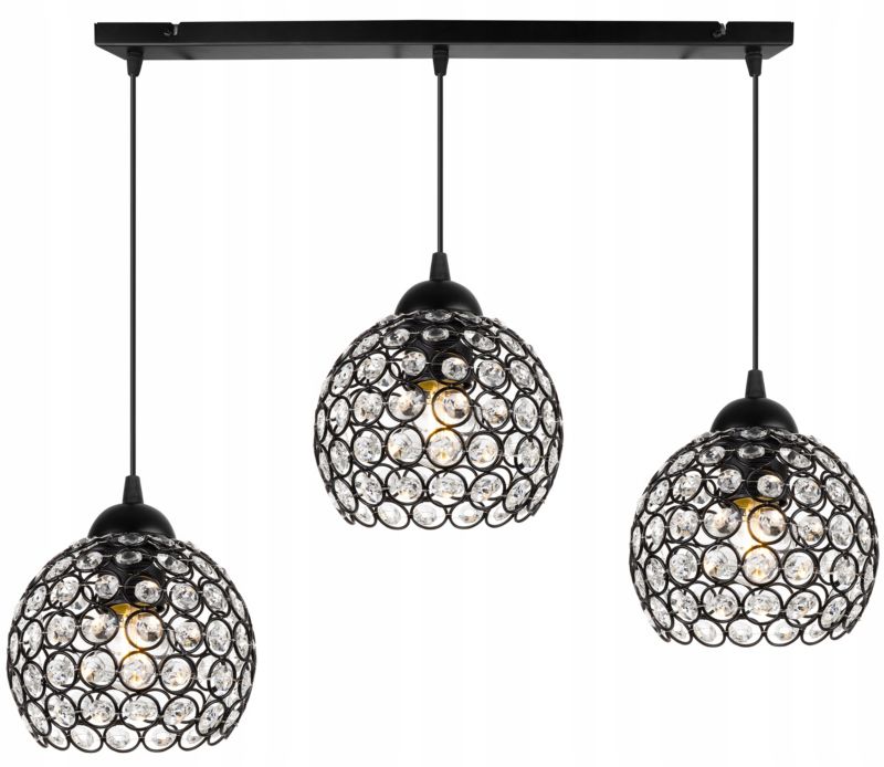 Lampa sufitowa wisząca Light Home LH Crystal 3x E27 60W czarny 1szt.