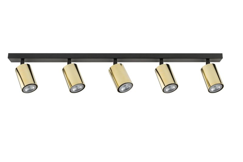 Lampa sufitowa wisząca Sigma Lighting Zoom 4308 czarno-mosiężny listwa 80 cm 5xGU10 x 1 szt.