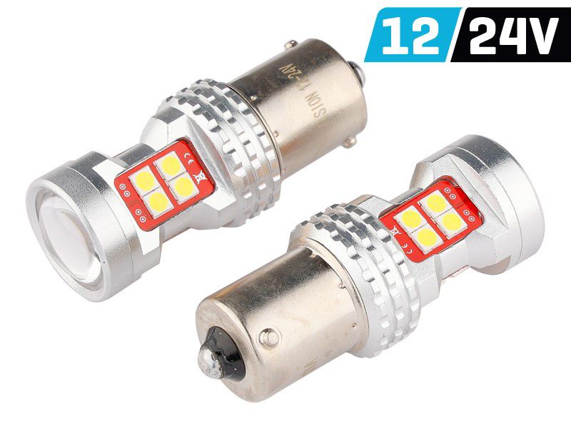Żarówka VISION R5W/R10W BA15s 12/24V 13x 3030 SMD LED, nonpolar, CANBUS, biała, 2 szt.