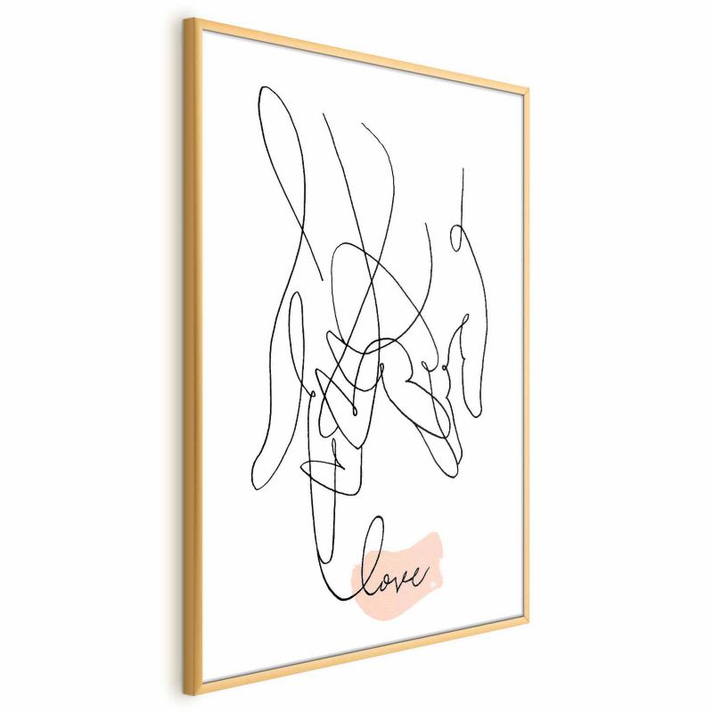 Plakat Artgeist Splątane uczucie 21x30 cm z ramą złotą 1 szt