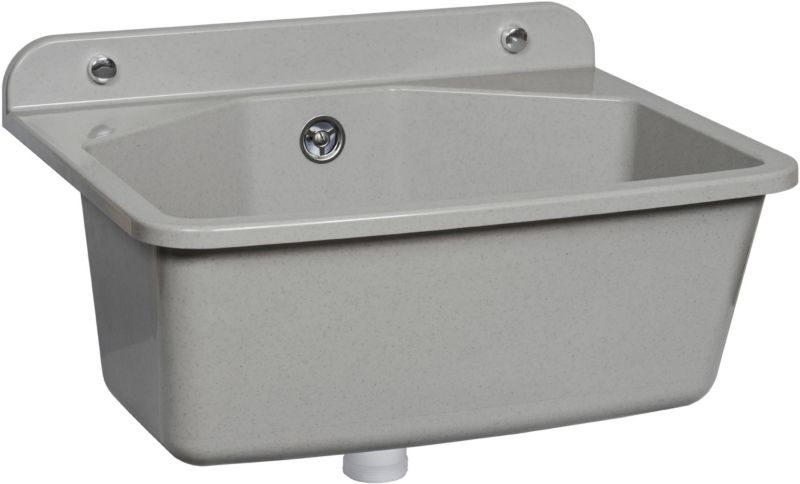 Komora gospodarcza Ferro 46x37 cm szara poliester wpuszczana/naścienna syfon 1 szt.