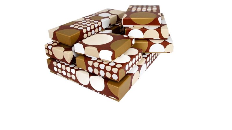 Zestaw pudełek Neopak płaskie - BRĄZ GROCHY 8 szt.