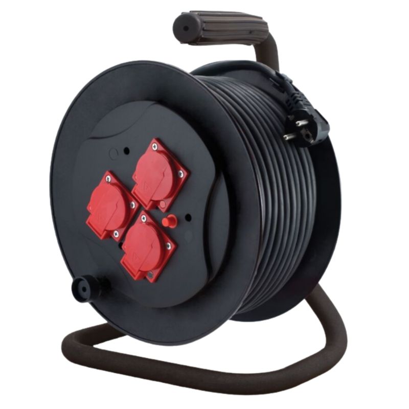 Przedłużacz bębnowy Elgotech 3 Gniazda budowlany/ogrodowy 25 m 1 szt.