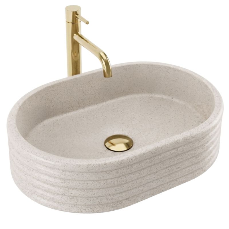 Umywalka Nablatowa Rea Nicoletta Beżowy 50X36X14CM 1Szt