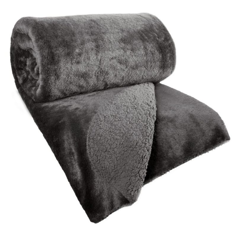 Narzuta Na Łóżko Nina Eurofirany Futrzana Miękka Grafitowa 170X210 Cm 1Szt.