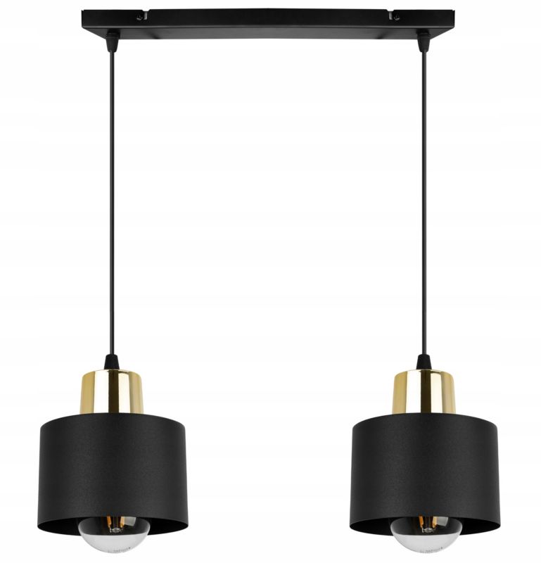 Lampa sufitowa wisząca Light Home LH Panta 2x E27 60W czarny/złoty 1szt.