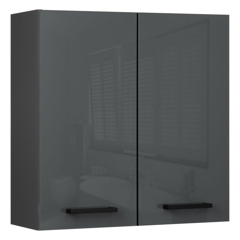 Szafka łazienkowa wisząca MyFurni, 60 cm, antracytowa połysk, 1 szt.