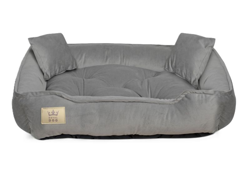 Legowisko dla psa kojec Aio Factory welur szary 100x75 cm 1szt