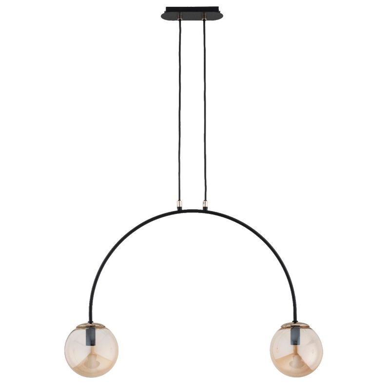 Lampa wisząca Alfa BENDO czarno-bursztynowy-złota 2xE14x10W wym:105x15x75cm IP20 -1 szt.