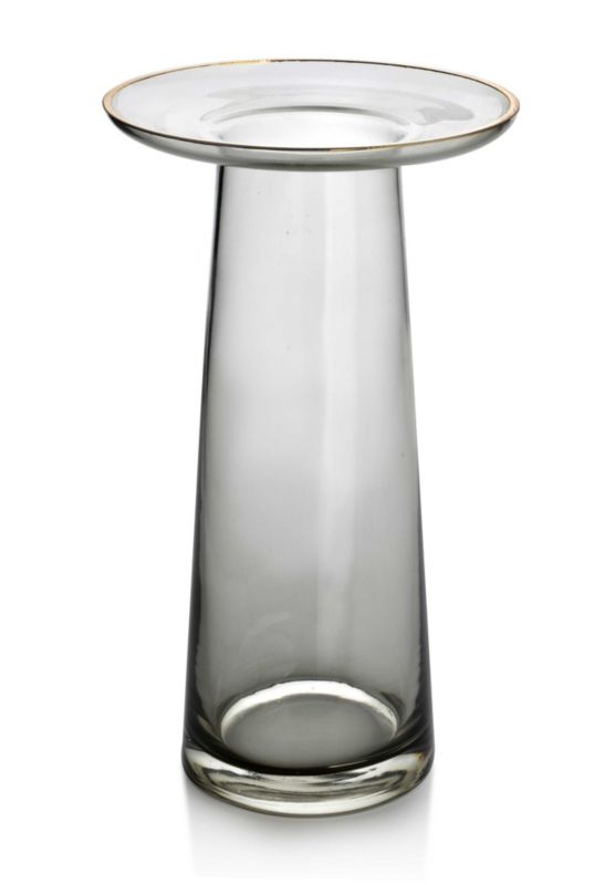 SERENITE Wazon z kołnierzem 14,5x14,5x25 cm szary 1 szt.