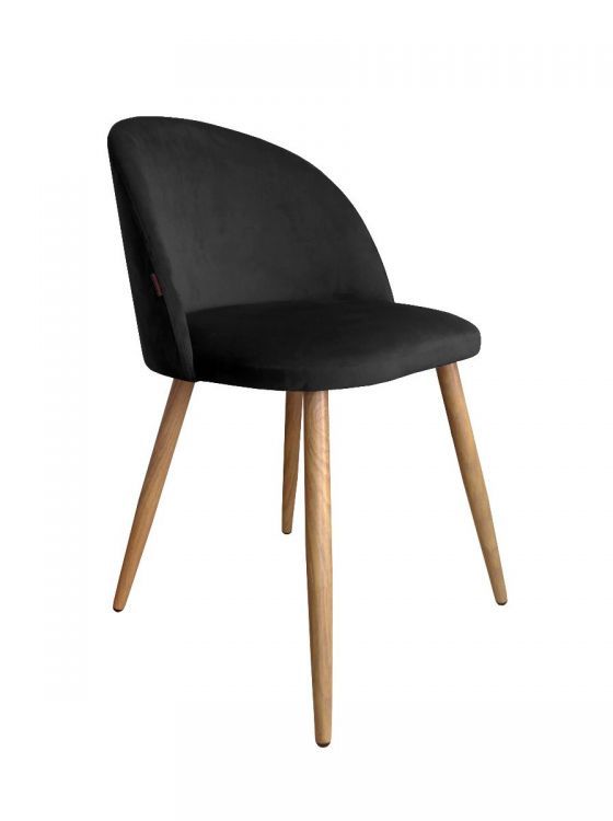 Krzesło CLAUDINE 2 VELVET czarne/dąb ATOS 1 szt.