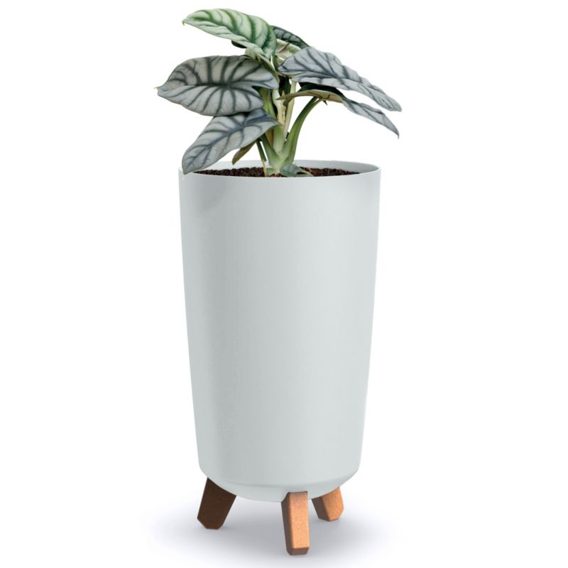 Doniczka Ogrodowa EDANTI Na Nóżkach Wysoka Dekoracyjna Biała 19,5 cm 1 szt.